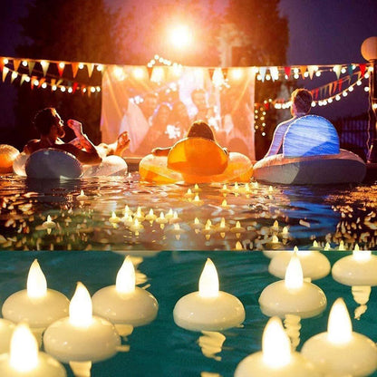 AquaGlow Floating LED Candles | Pack of 12