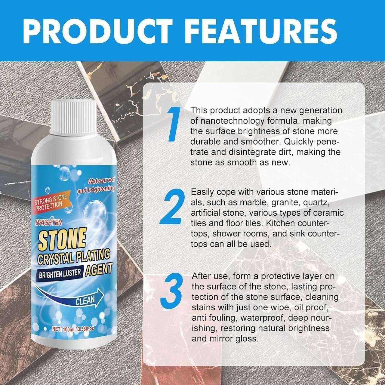 Kitchen Marble Stone Stain Cleaner  (Buy 1 Get 1 Free)