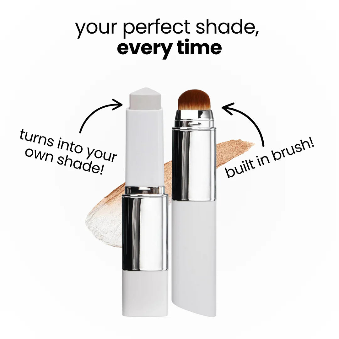 ✨ Korean 2-in-1 Color-Changing Foundation Stick + Travel Brush