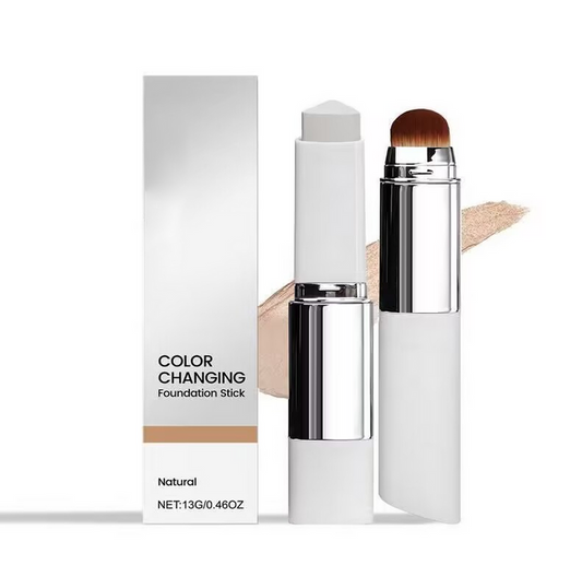 ✨ Korean 2-in-1 Color-Changing Foundation Stick + Travel Brush