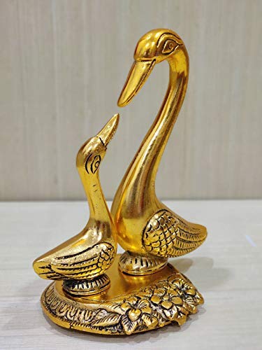 Golden Oxidized Kissing Duck Showpiece